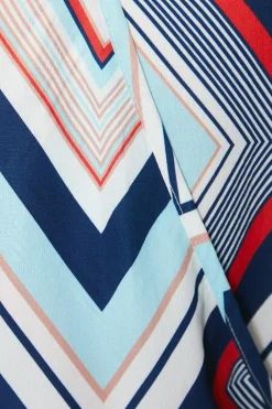 Blue Geo Wrap Top
