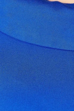 Blue Shawl Collar Ponte Top