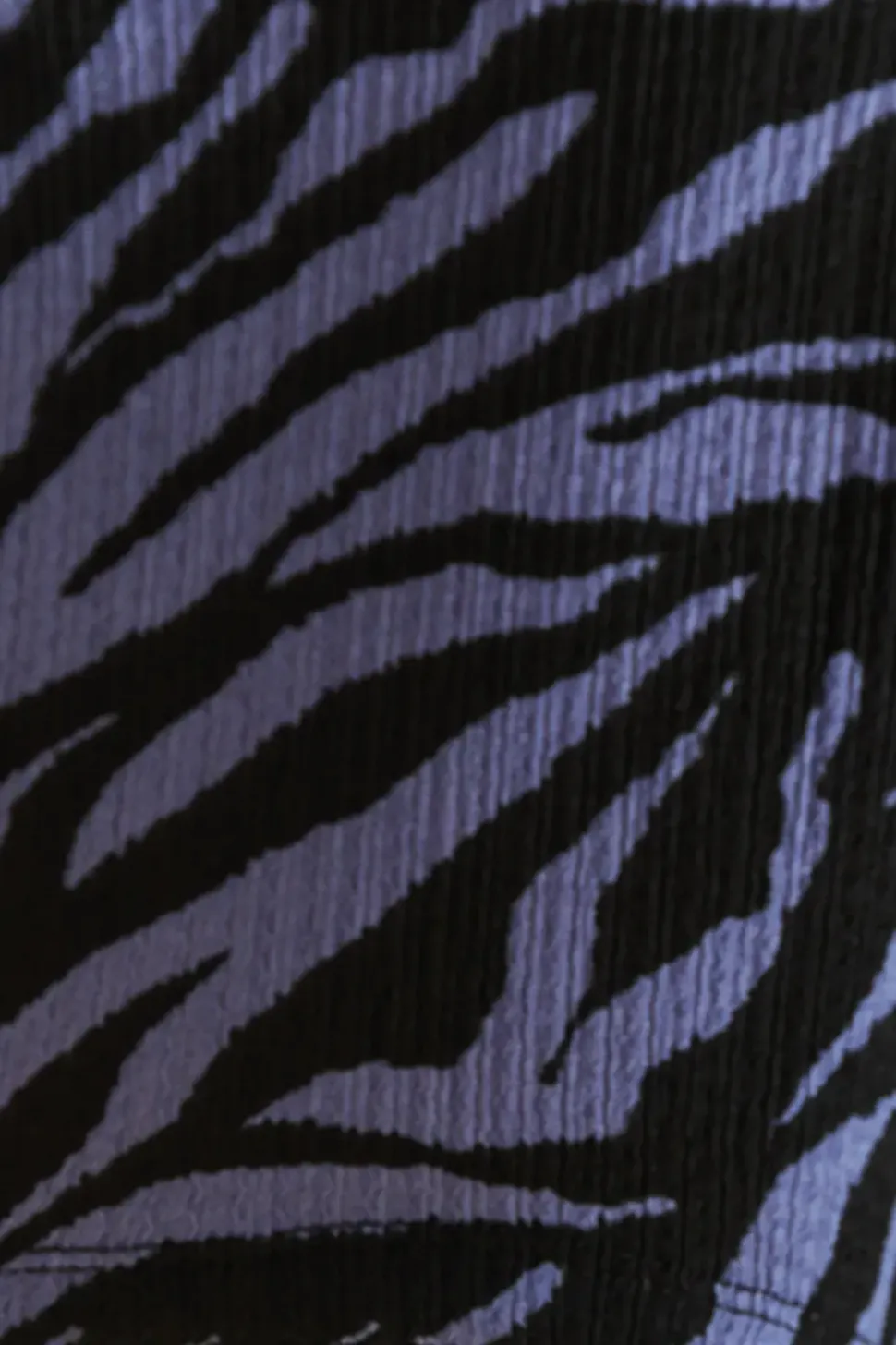 Blue Zebra Seam Detail Long Sleeve Midi Dress
