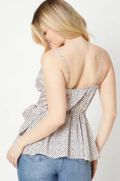 Blush Spot Satin Wrap Cami Top