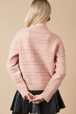 Bobble Zig Zag Stitch Detail Jumper