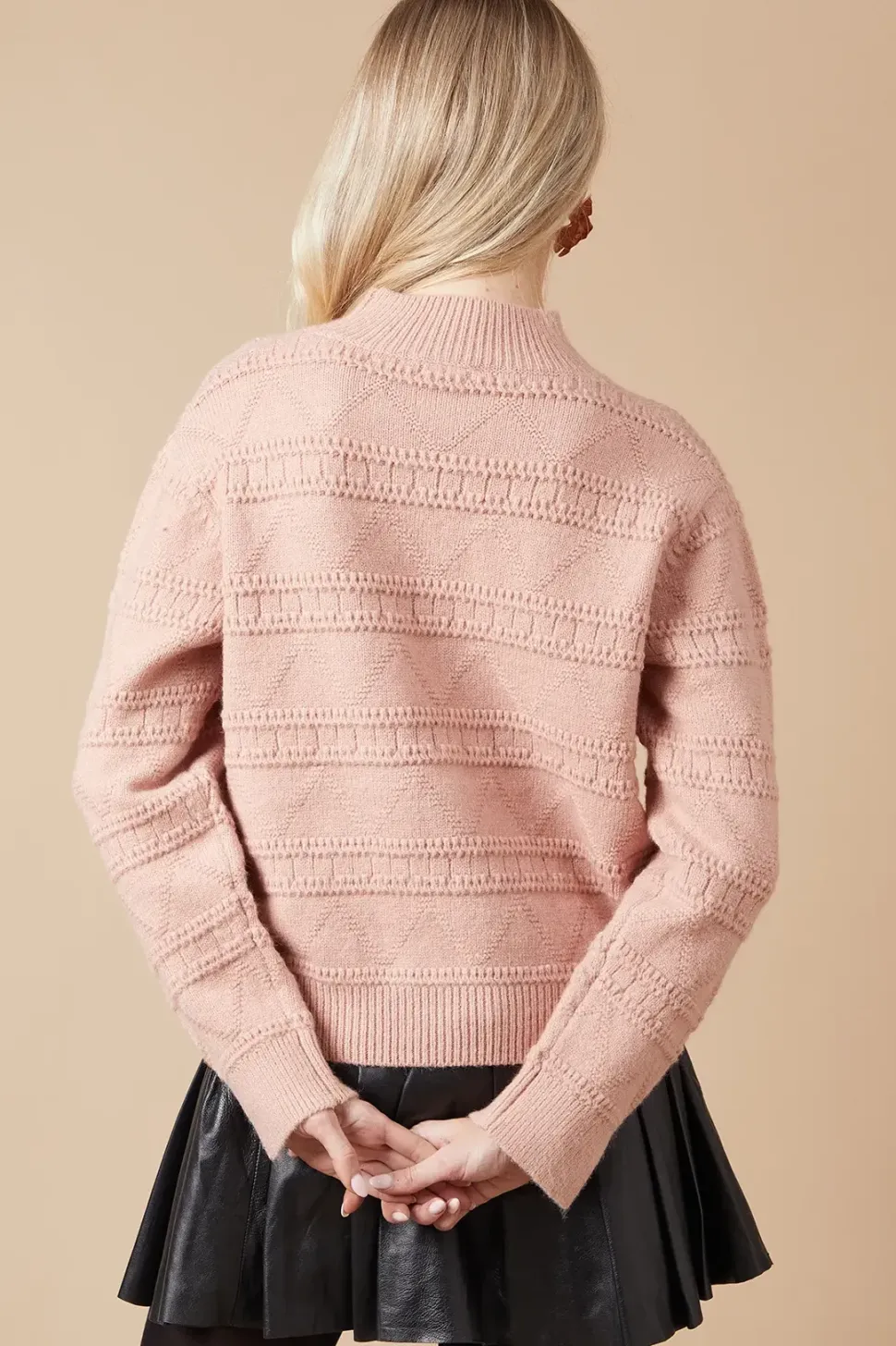 Bobble Zig Zag Stitch Detail Jumper