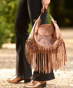 Boho Tassel Trim Premium Suede Shoulder Bag