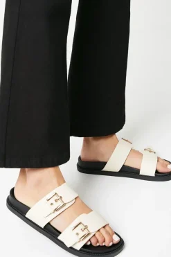Bolivia Double Buckle Footbed Mule Sandals