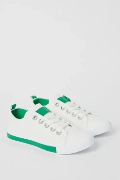 Bonita Diamante Eyelet Lace Up Trainers