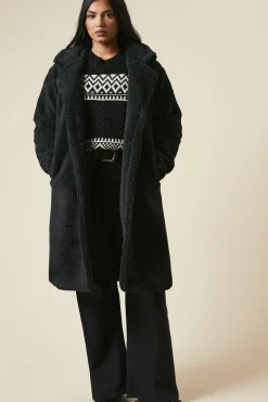 Borg Collared Midi Coat