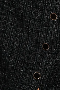 Boucle Button Through Mini Skirt