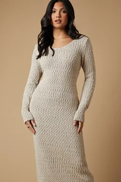 Boucle Cosy Knitted Midi Dress