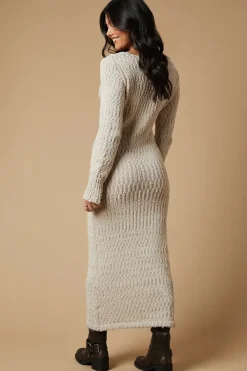 Boucle Cosy Knitted Midi Dress