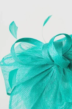 Bow And Feather Flat Fascinator