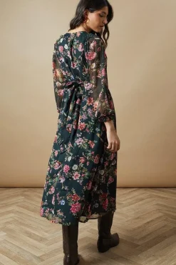 Bow Back Chiffon Midi Dress