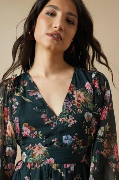 Bow Back Chiffon Midi Dress