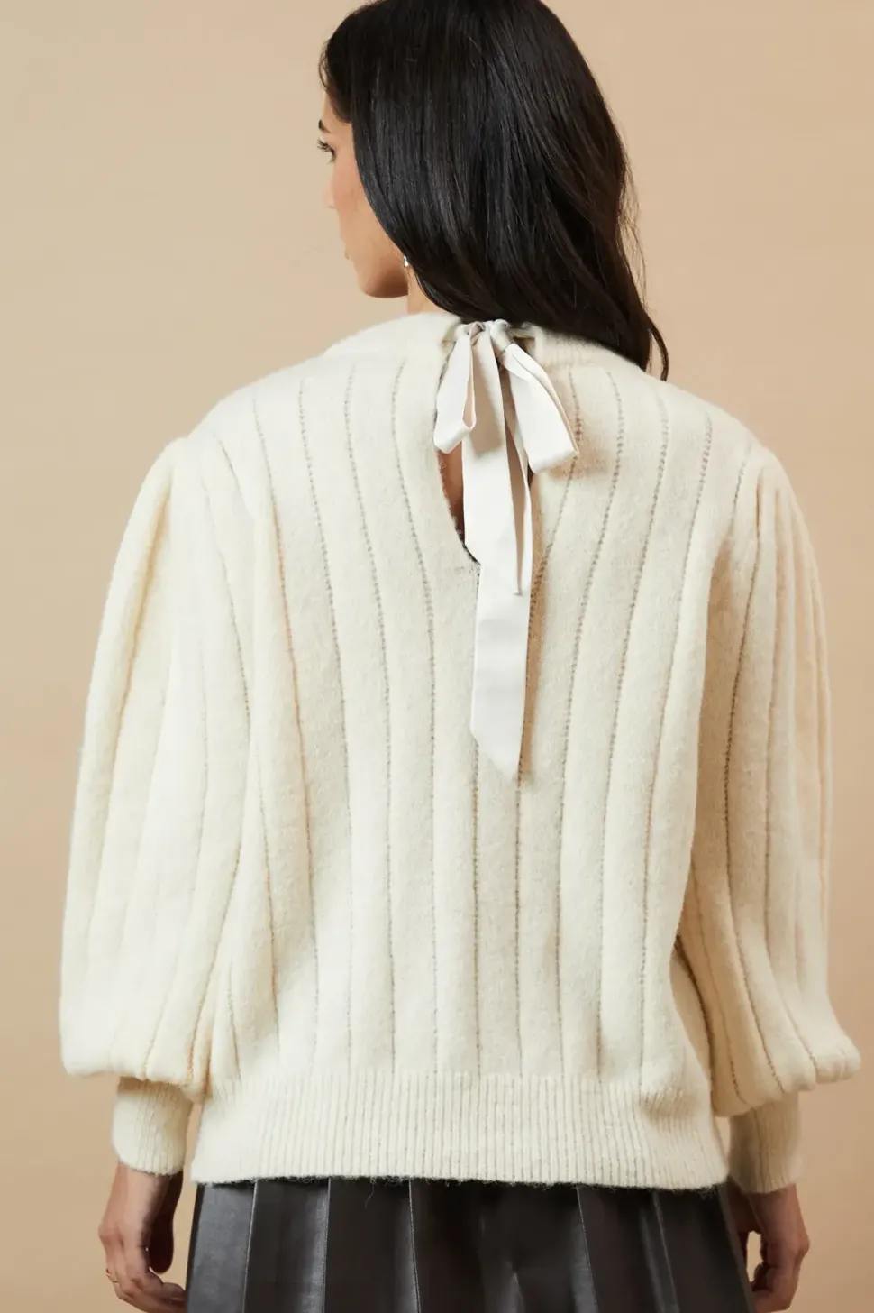 Bow Back Ribbed Jumper
