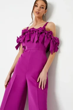Bow Boodice Wide Leg Culotte Jumpsuit