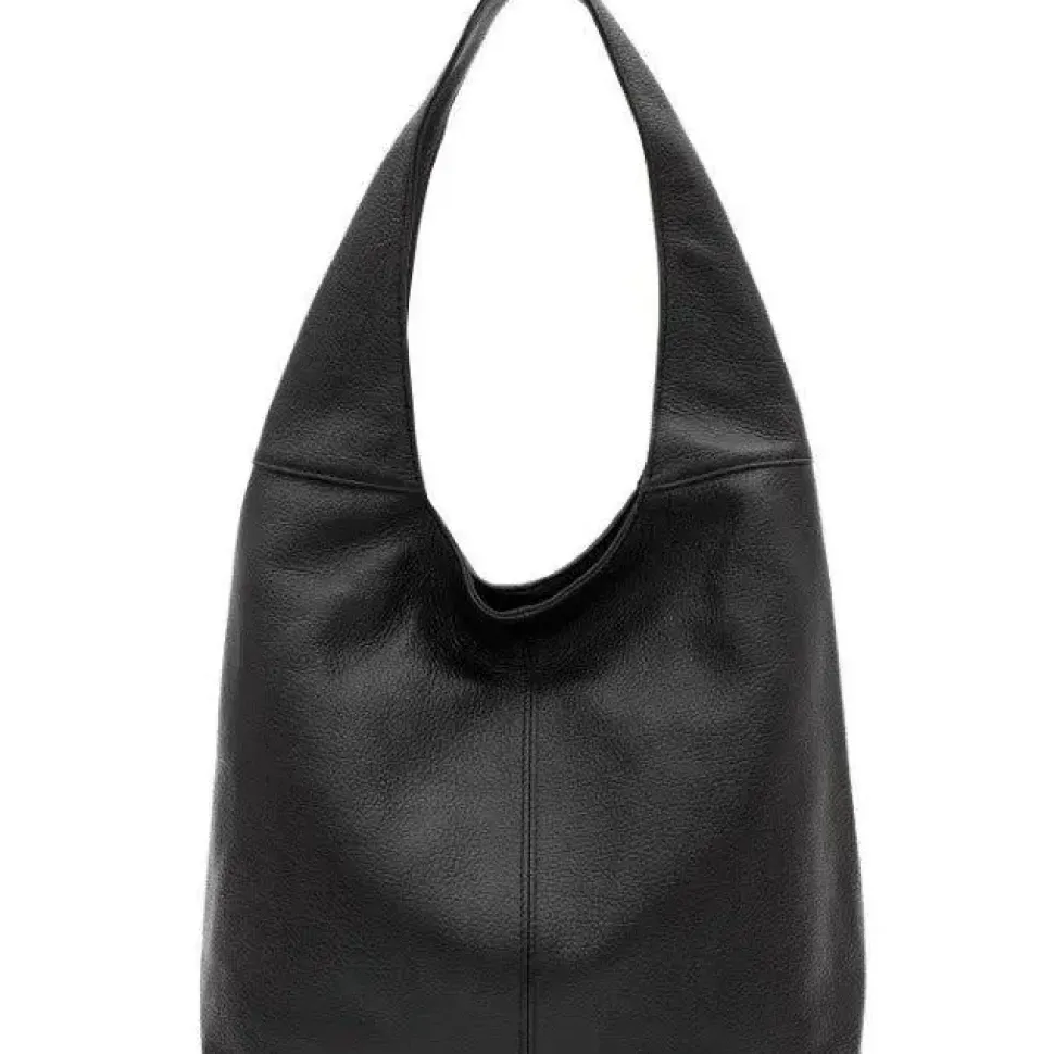 Bow Compact Haircalf Leather Tote Bag Black | BBLYN