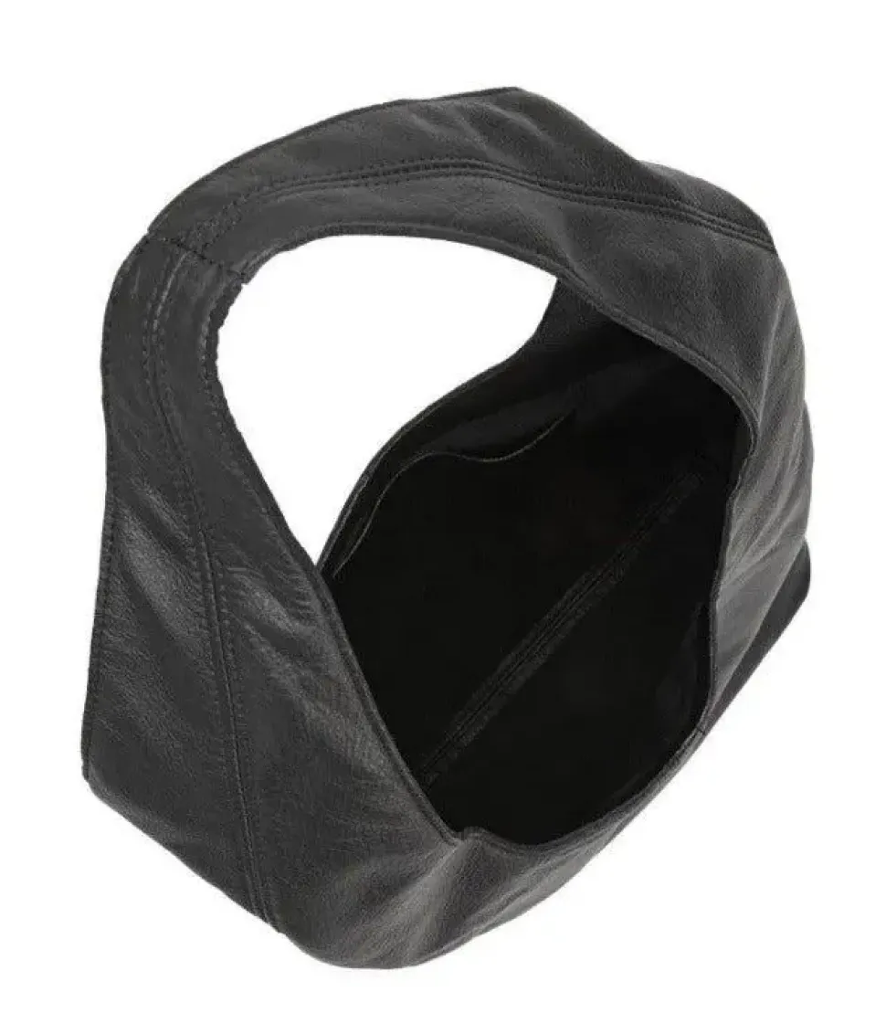 Bow Compact Haircalf Leather Tote Bag Black | BBLYN