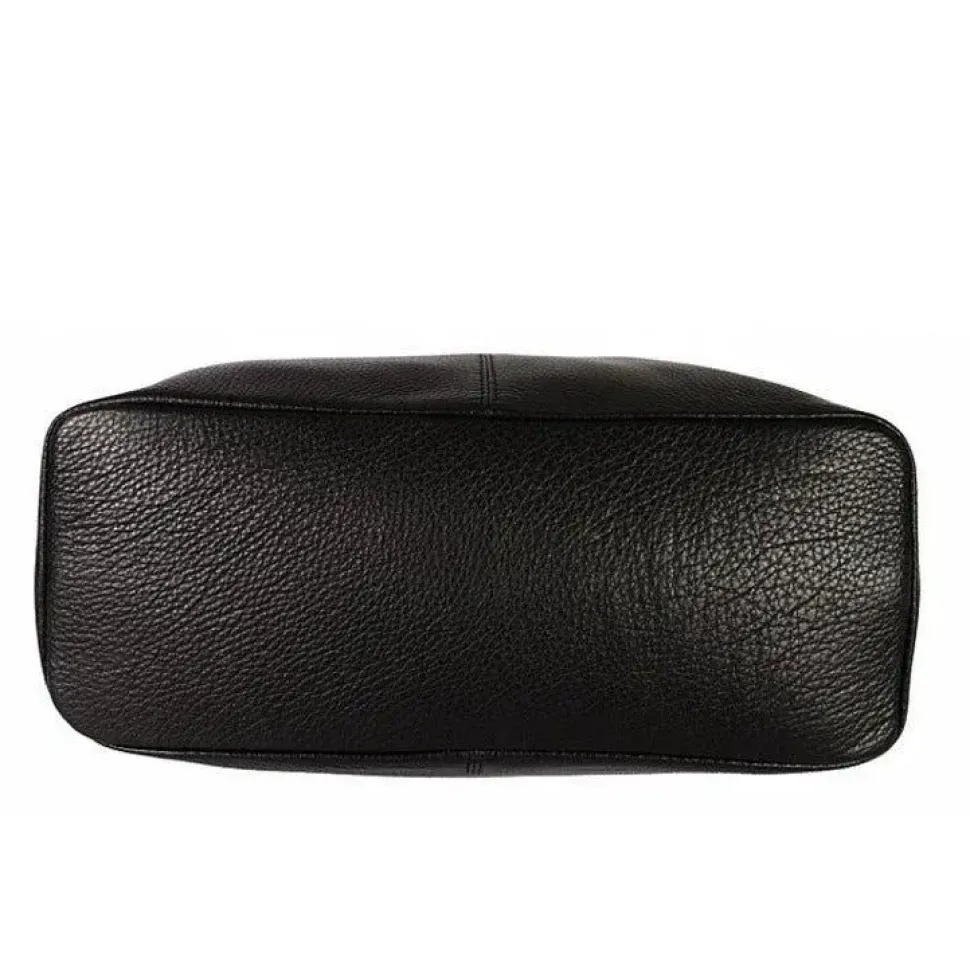 Bow Compact Haircalf Leather Tote Bag Black | BBLYN