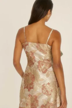 Bow Contrast Jacquard Mini Aline Dress