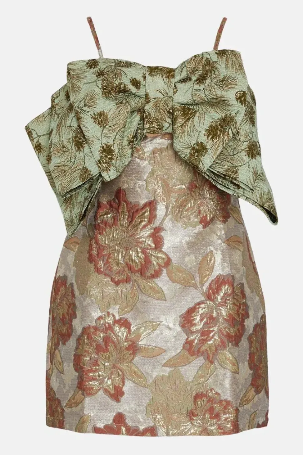 Bow Contrast Jacquard Mini Aline Dress