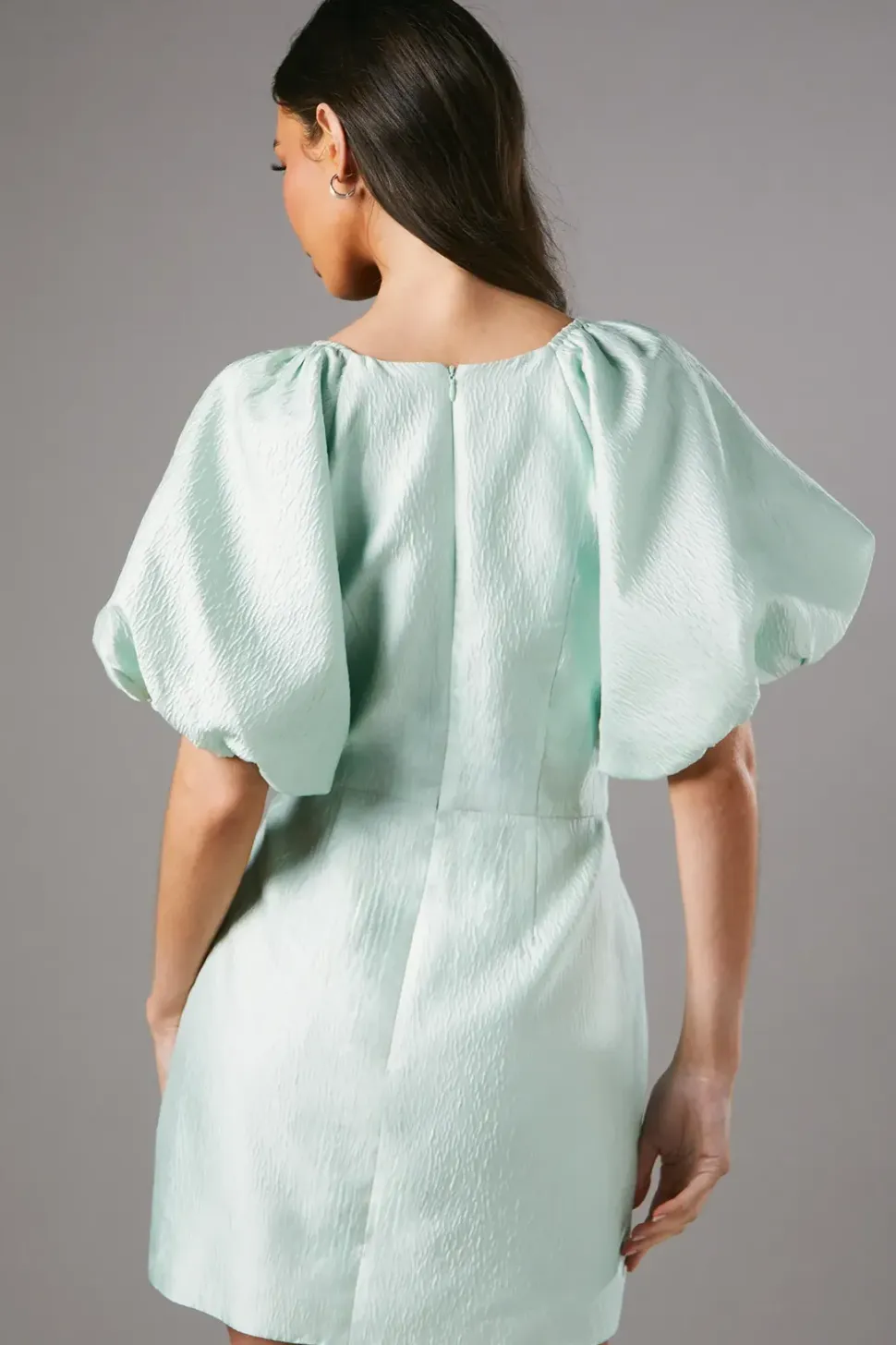Bow Jacquard Mini Dress