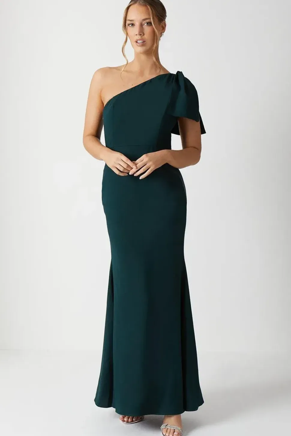 Bow One Shoulder Bridesmaid Dress