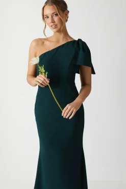Bow One Shoulder Bridesmaid Dress