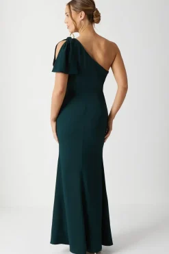 Bow One Shoulder Bridesmaid Dress