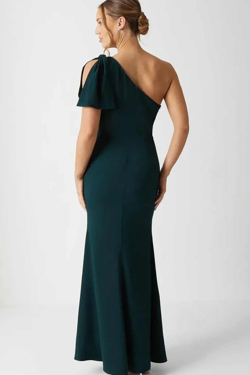 Bow One Shoulder Bridesmaid Dress