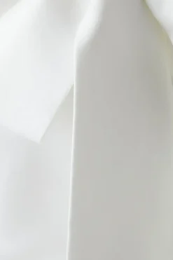 Bow Structured Satin Bridal Mini Dress
