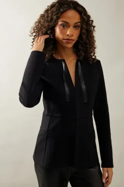 Bow Tie Detail Ponte Jacket