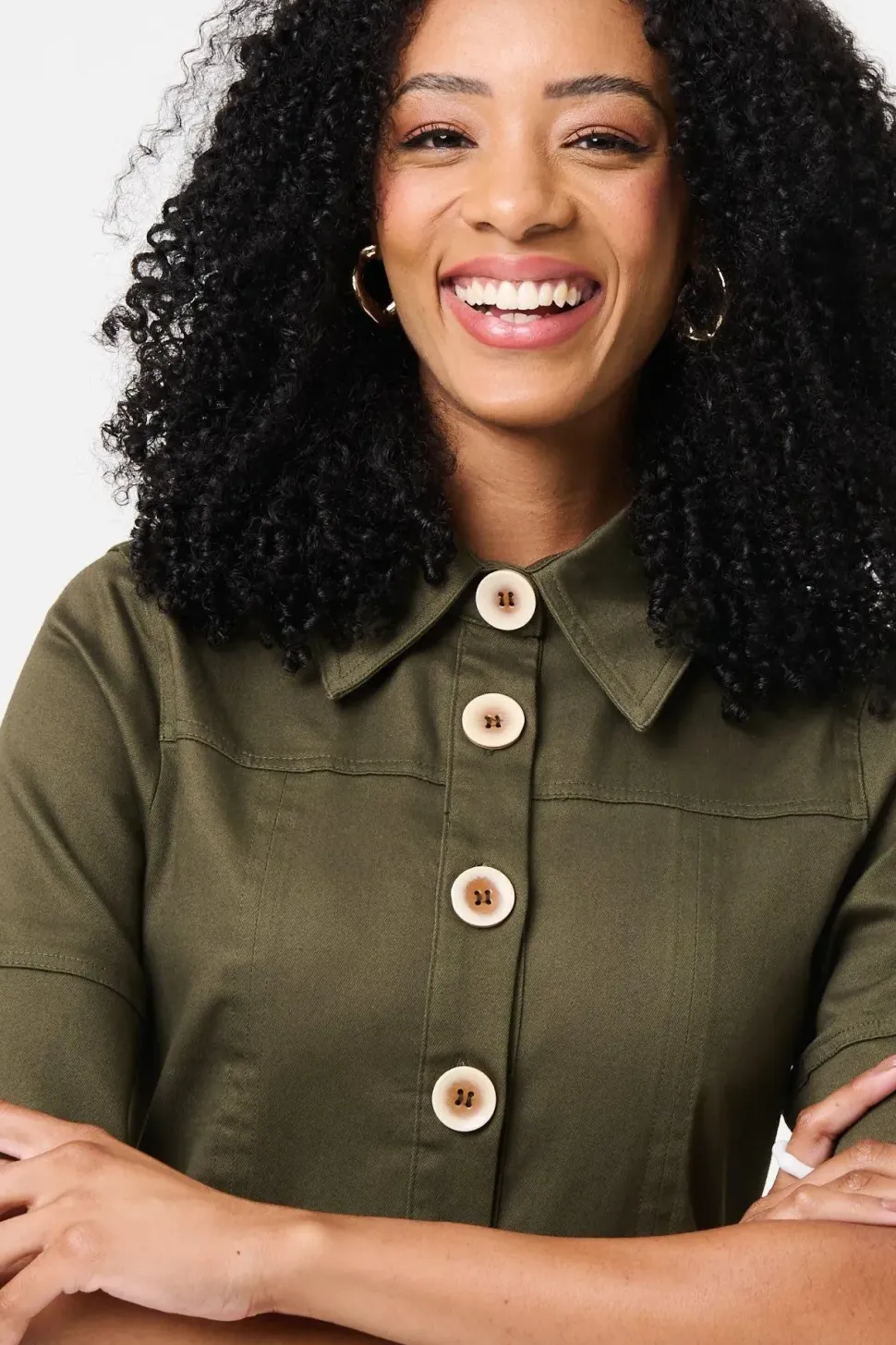 Boxy Button Down Shirt Mini Dress
