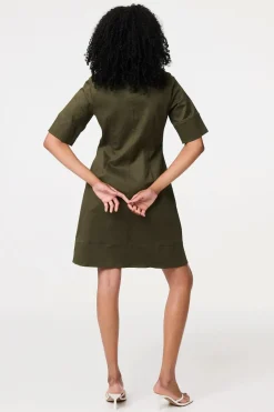 Boxy Button Down Shirt Mini Dress