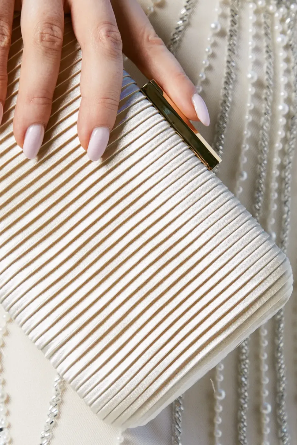 Bridal Brooke Satin Clutch Bag