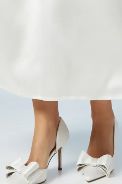 Bridal Sarai Diamante Bow Detail High Stiletto Court Shoes