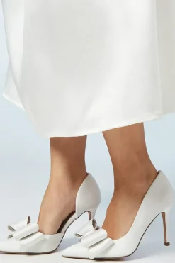 Bridal Sarai Diamante Bow Detail High Stiletto Court Shoes