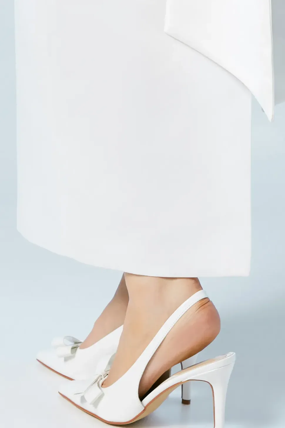 Bridal Virginia Patent Bow Detail High Heel Stiletto Slingback Court Shoes