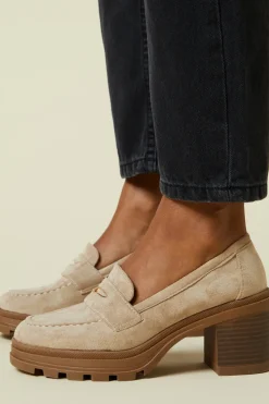Brielle Faux Suede Heeled Chunky Loafer