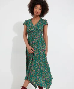 Bright Paisley V-Neck Dress