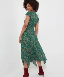 Bright Paisley V-Neck Dress