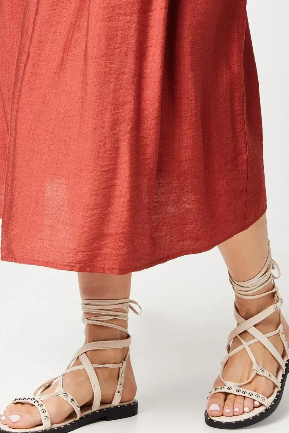 Britney Lace Up Studded Gladiator Sandals