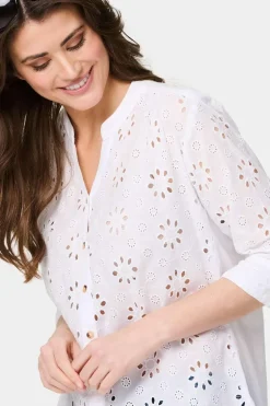 Broderie Anglaise 3/4 Sleeve Shirt