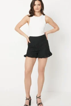 Broderie Frill Hem Shorts