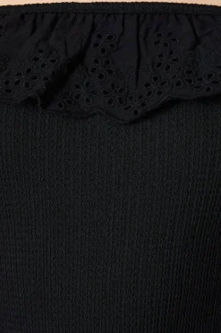 Broderie Frill Square Neck Vest