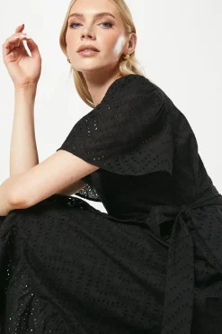 Broderie Frill Wrap Dress