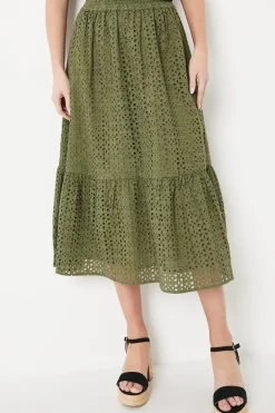 Broderie Midi Skirt