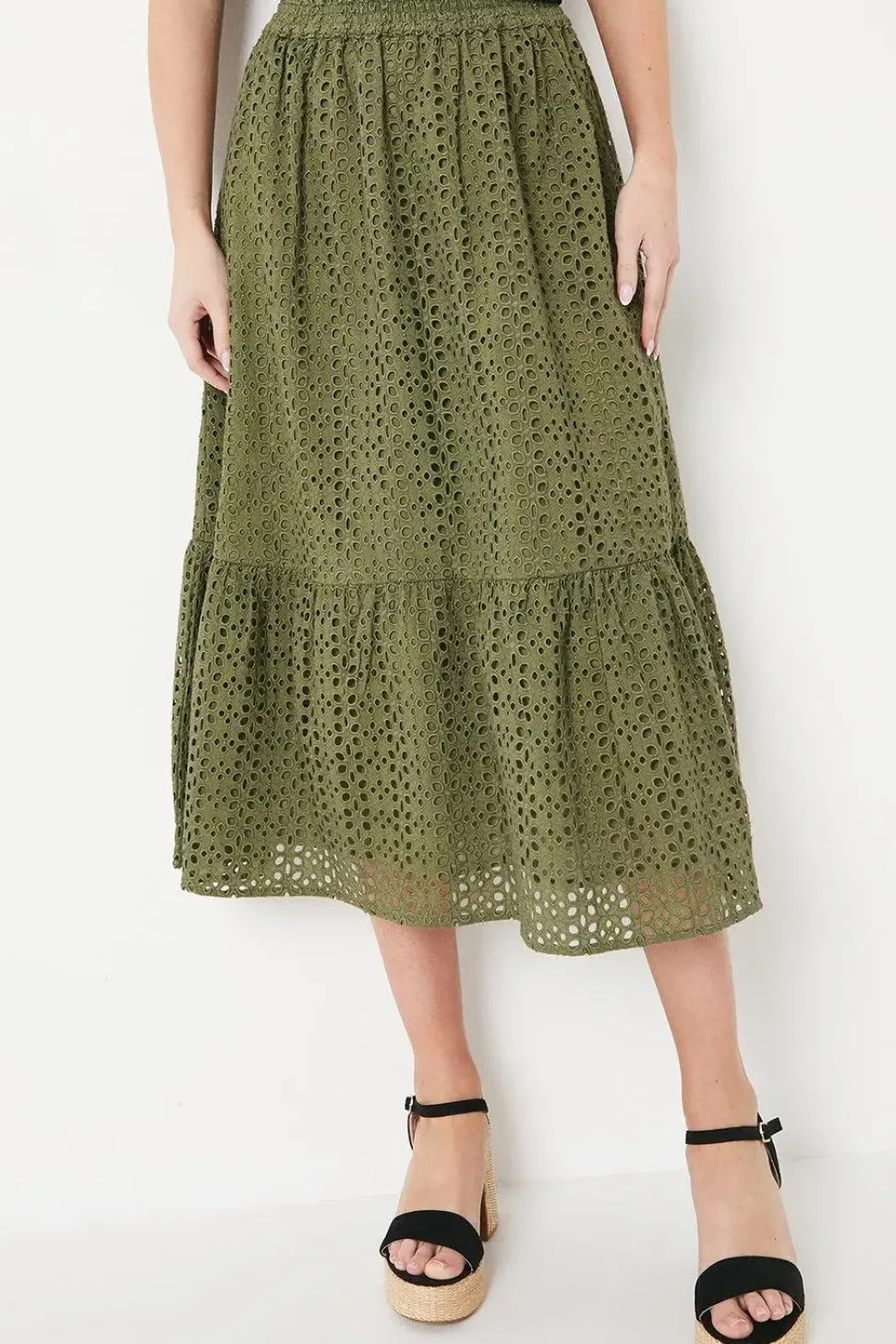 Broderie Midi Skirt