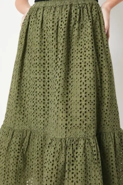 Broderie Midi Skirt