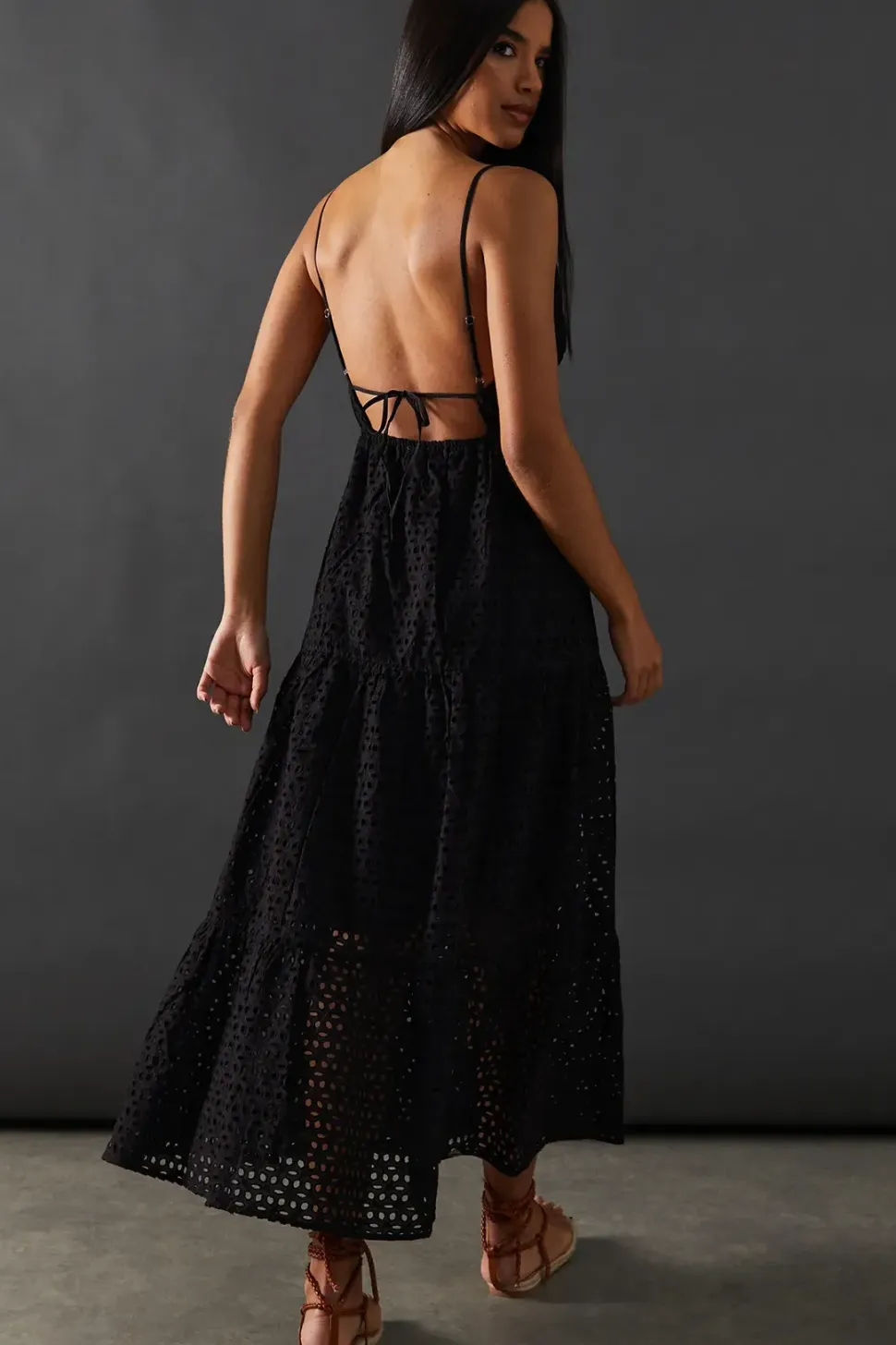 Broderie Strappy Midi Sundress
