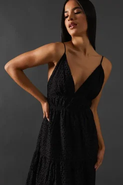 Broderie Strappy Midi Sundress