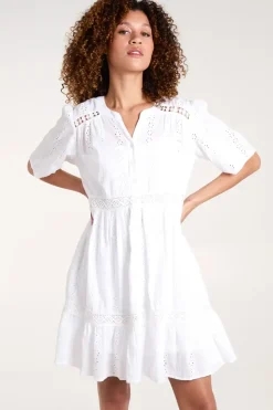 Broderie Tiered Mini Dress